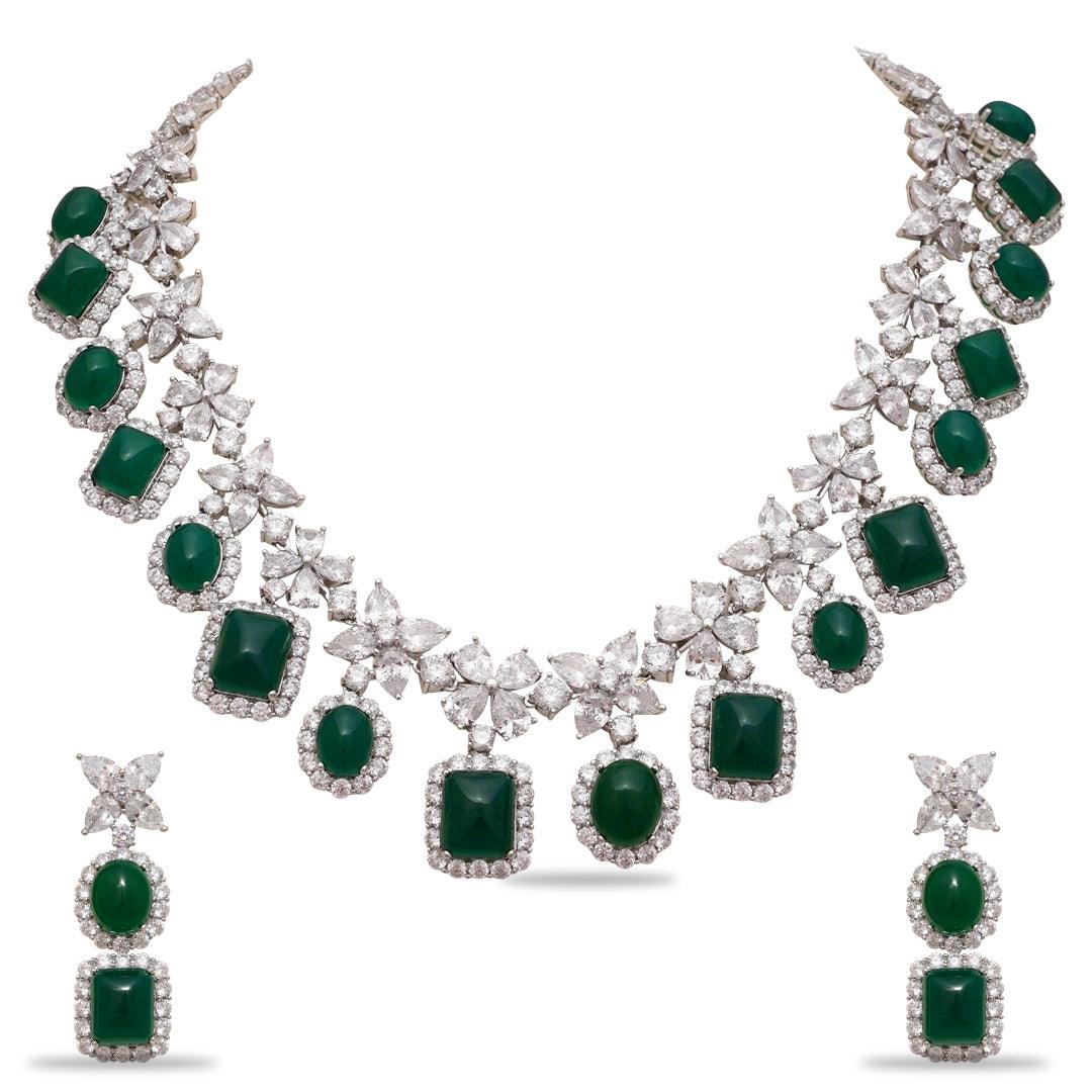 TAAHIRA - CZ NECKLACE SET - House Of Shikha