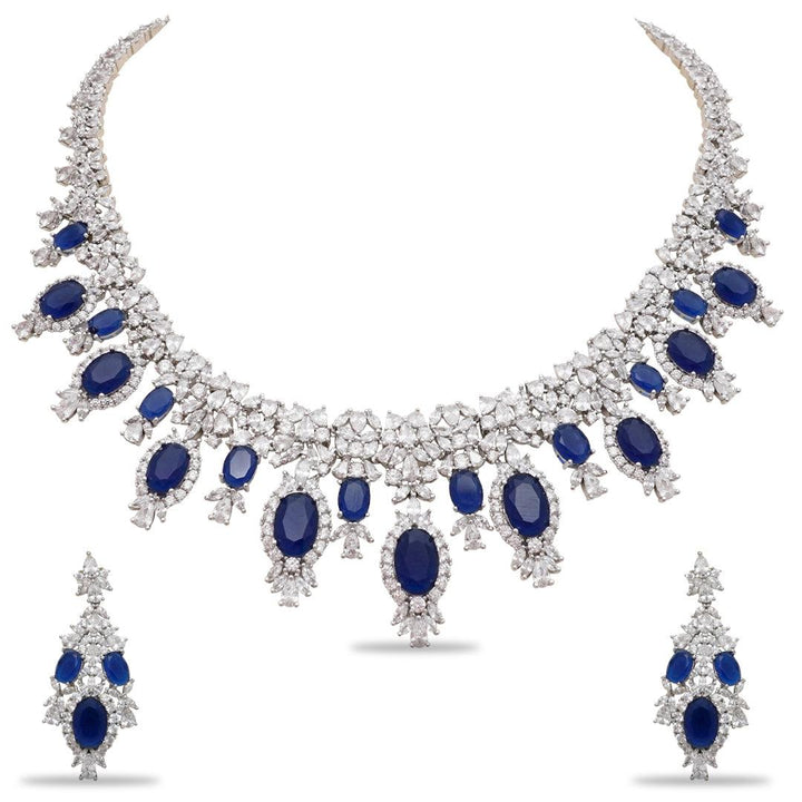 NASRIN - CZ NECKLACE SET - House Of Shikha