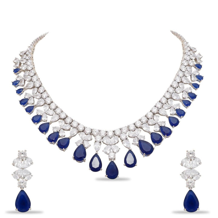 PRANYA -CZ NECKLACE SET - House Of Shikha