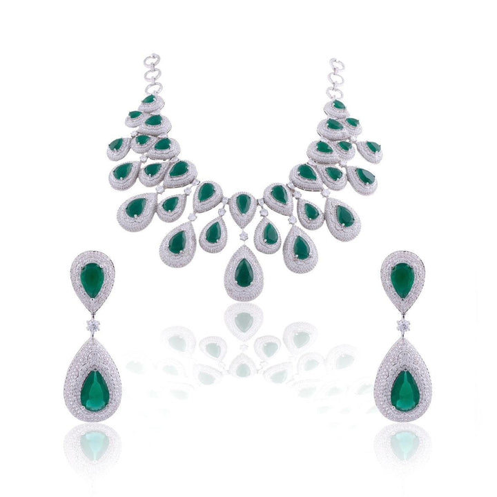 SWATHI CZ NECKLACE SET - House Of Shikha