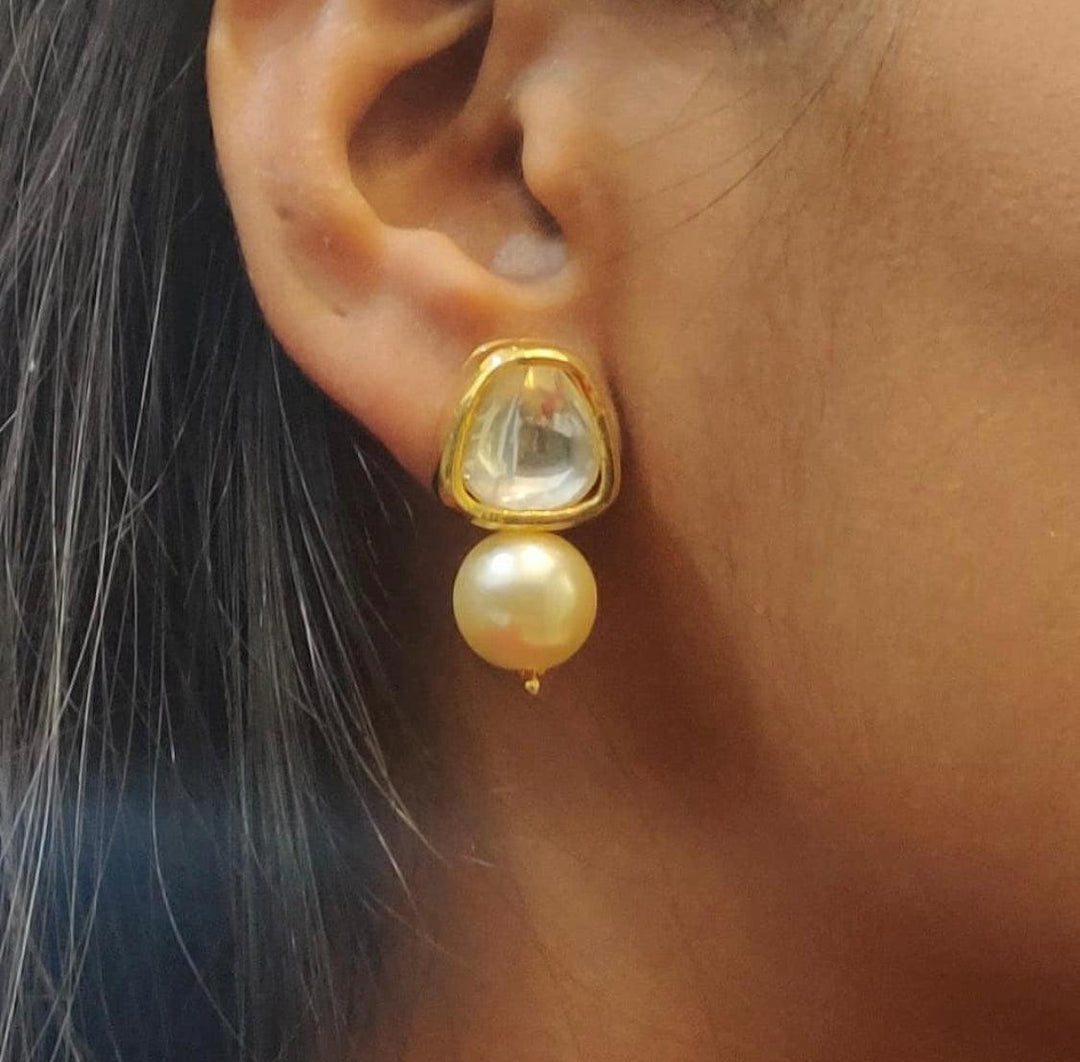 DEEPIKA - KUNDAN PEARL DROP EARRINGS - House Of Shikha