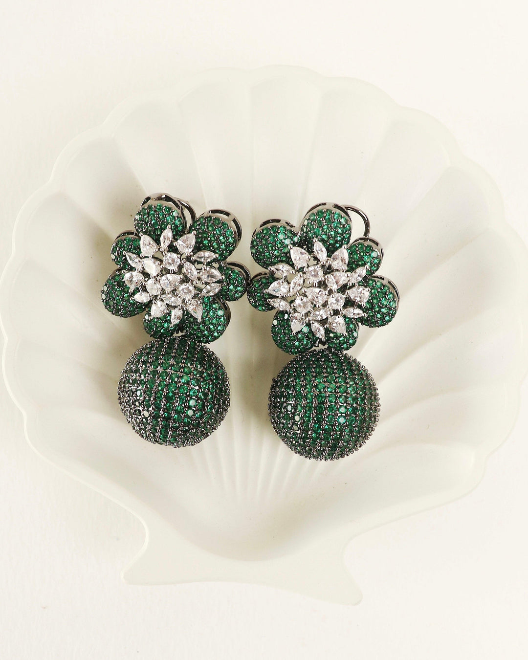 GALA - FLORAL BALL EARRINGS - House Of Shikha