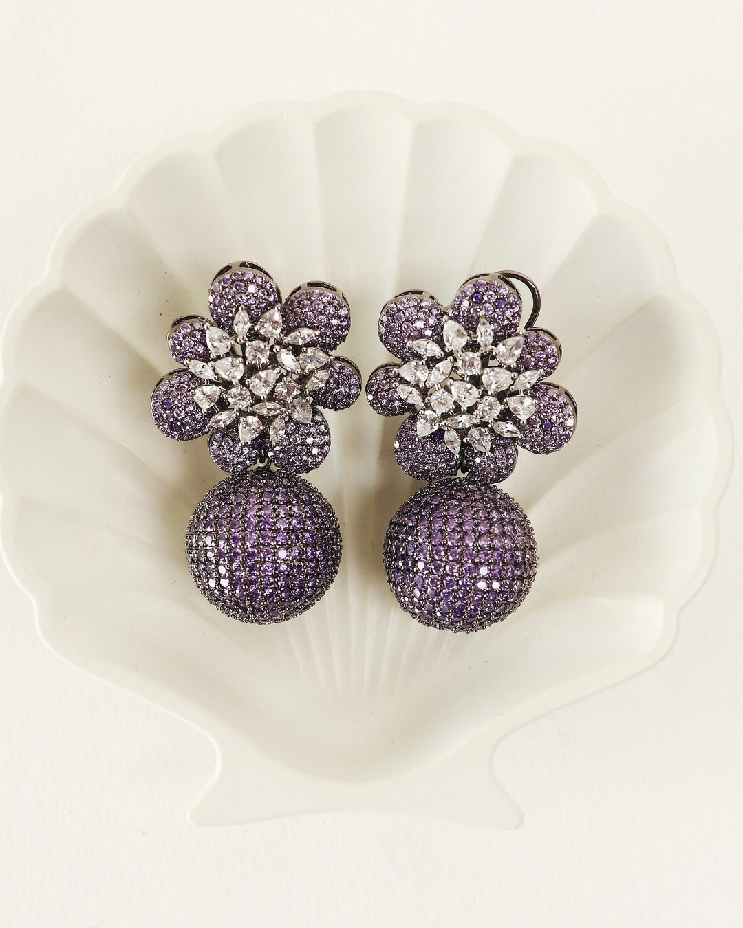 GALA - FLORAL BALL EARRINGS - House Of Shikha