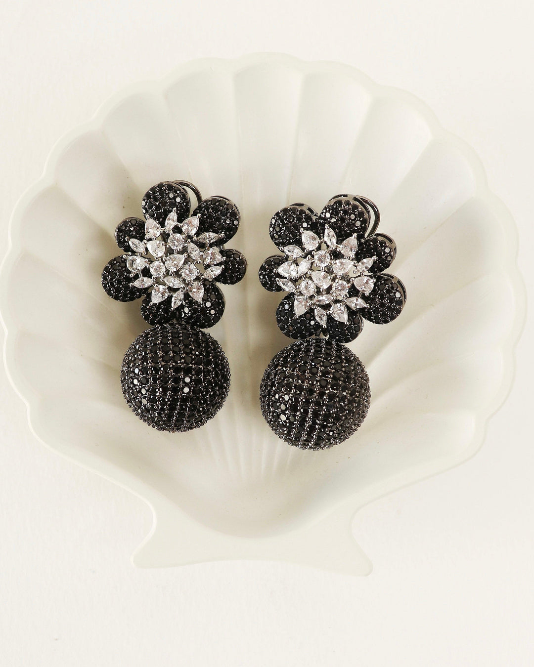 GALA - FLORAL BALL EARRINGS - House Of Shikha