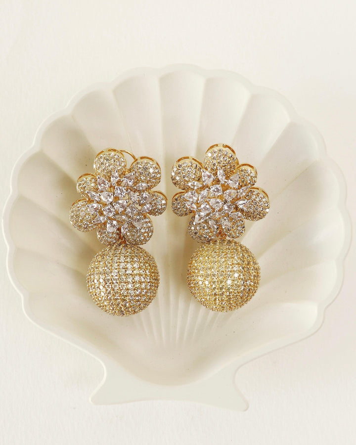 GALA - FLORAL BALL EARRINGS - House Of Shikha