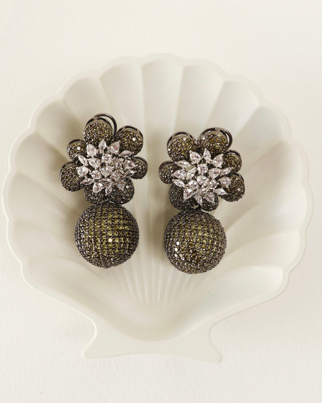 GALA - FLORAL BALL EARRINGS - House Of Shikha