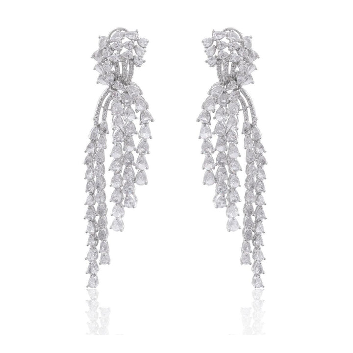 MALAA - CZ DANGLER EARRINGS - House Of Shikha