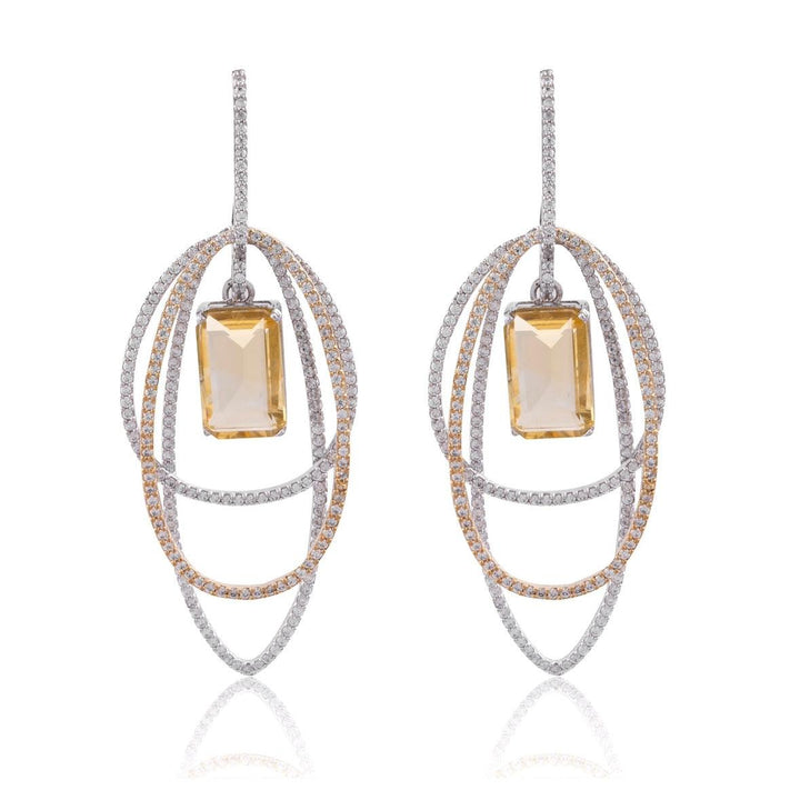 HALEY - DOUBLET CZ EARRINGS - House Of Shikha