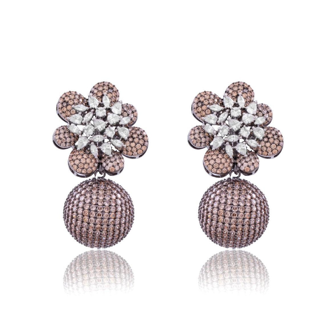 GALA - FLORAL BALL EARRINGS - House Of Shikha