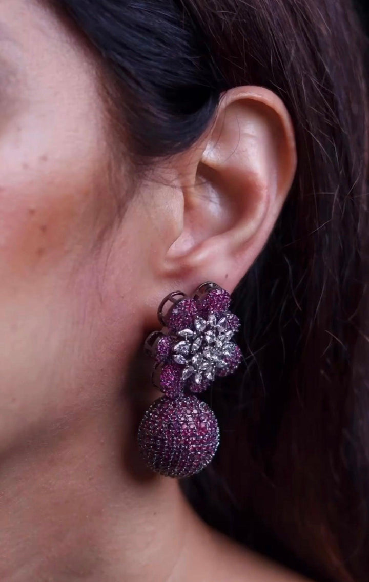 GALA - FLORAL BALL EARRINGS - House Of Shikha