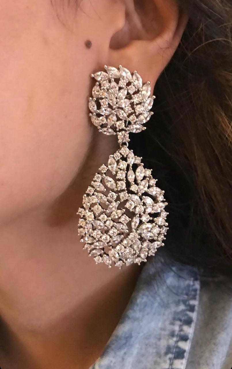 NIDHI - CZ DANGLER EARRINGS - House Of Shikha