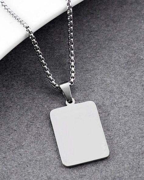 ARMY SQUARE DOG TAGS ON BOX CHAIN - House Of Shikha