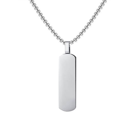 VERTICAL BAR DOG TAG IN SILVER - House Of Shikha