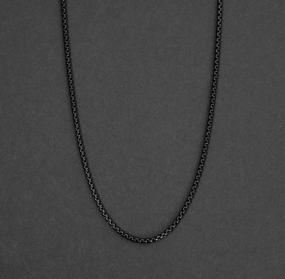 BLACK STAINLESS STEEL 3MM ROUND CHAIN - House Of Shikha