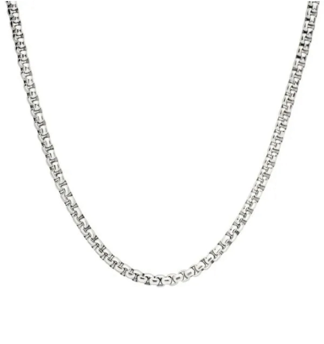 ROUND BOX CHAIN IN SILVER - House Of Shikha