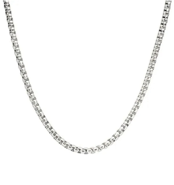 ROUND BOX CHAIN IN SILVER - House Of Shikha