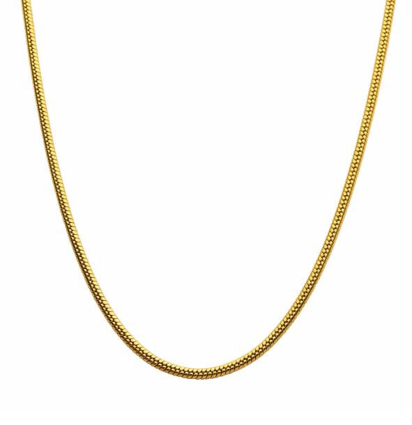 3MM ROUND GOLD SNALE CHAIN - House Of Shikha