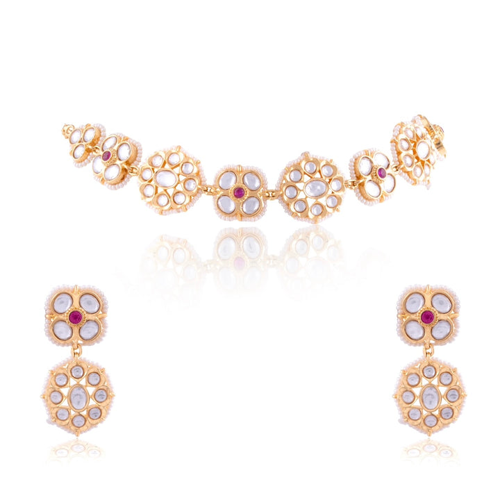 AMEERAH - KUNDAN CHOKER SET - House Of Shikha