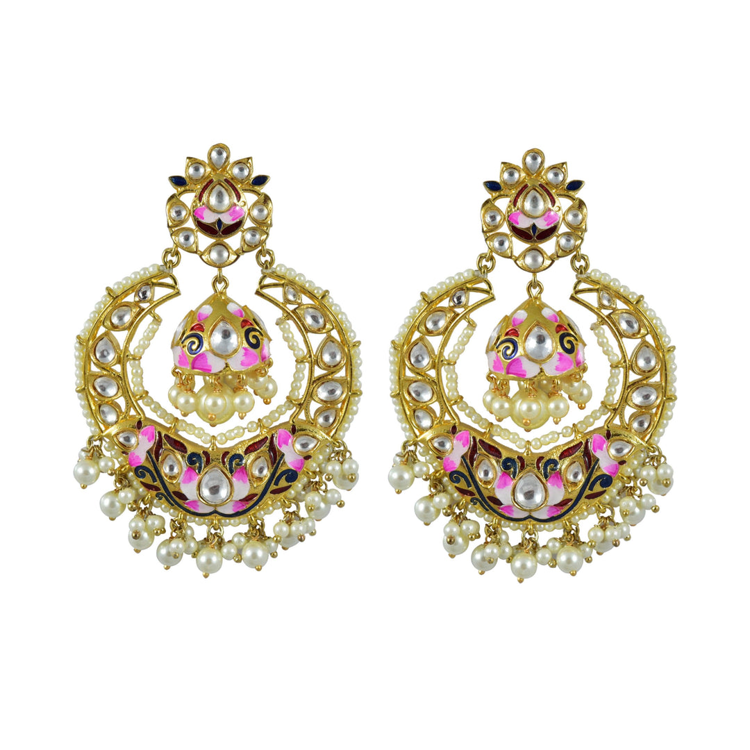 MEENAKARI - CHANDBALI EARRINGS - House Of Shikha