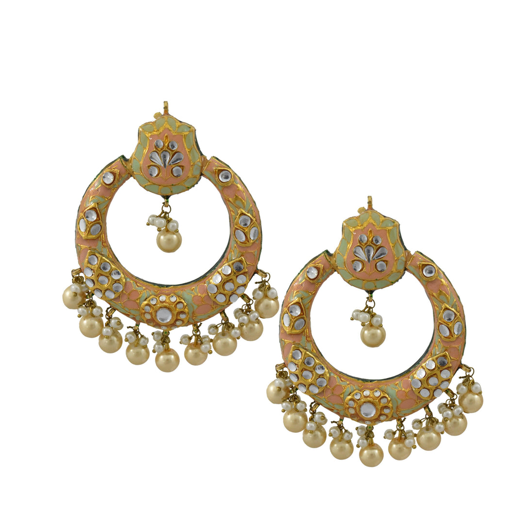 NIDZ - PASTEL CHAANDBALI EAARRINGS - House Of Shikha