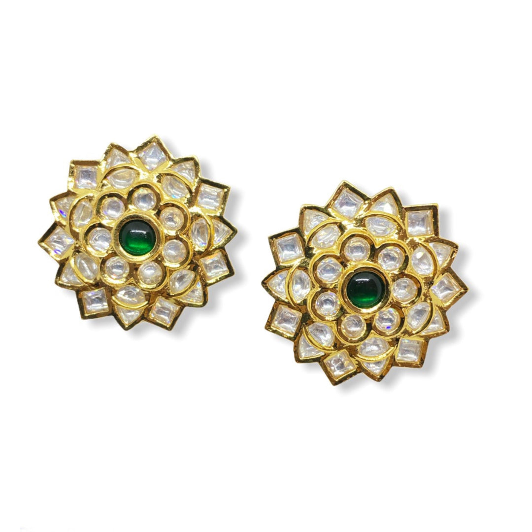 PHOOLAN - POLKI STUD EARRINGS - House Of Shikha