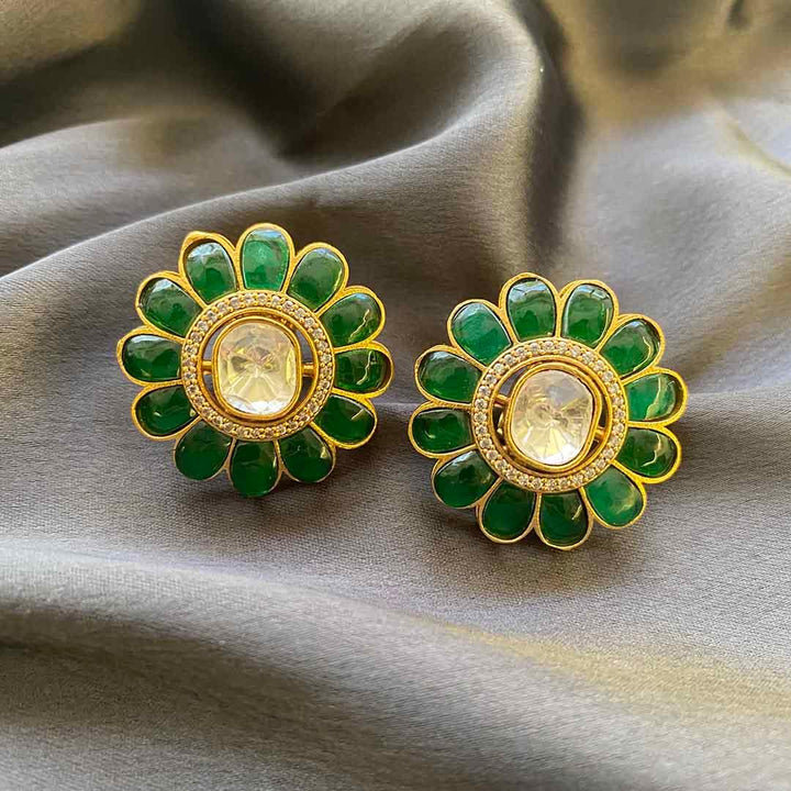 FLOWER - KUNDAN EARRINGS - House Of Shikha