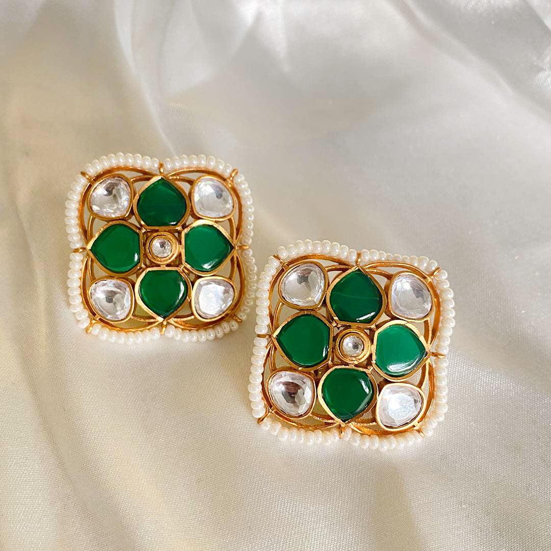 CHESSY - KUNDAN EARRINGS - House Of Shikha