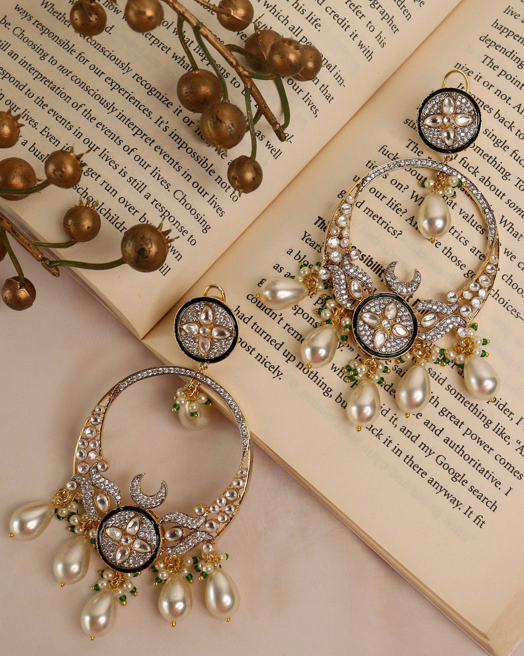 ESRA POLKI CHANDBALI EARRINGS - House Of Shikha