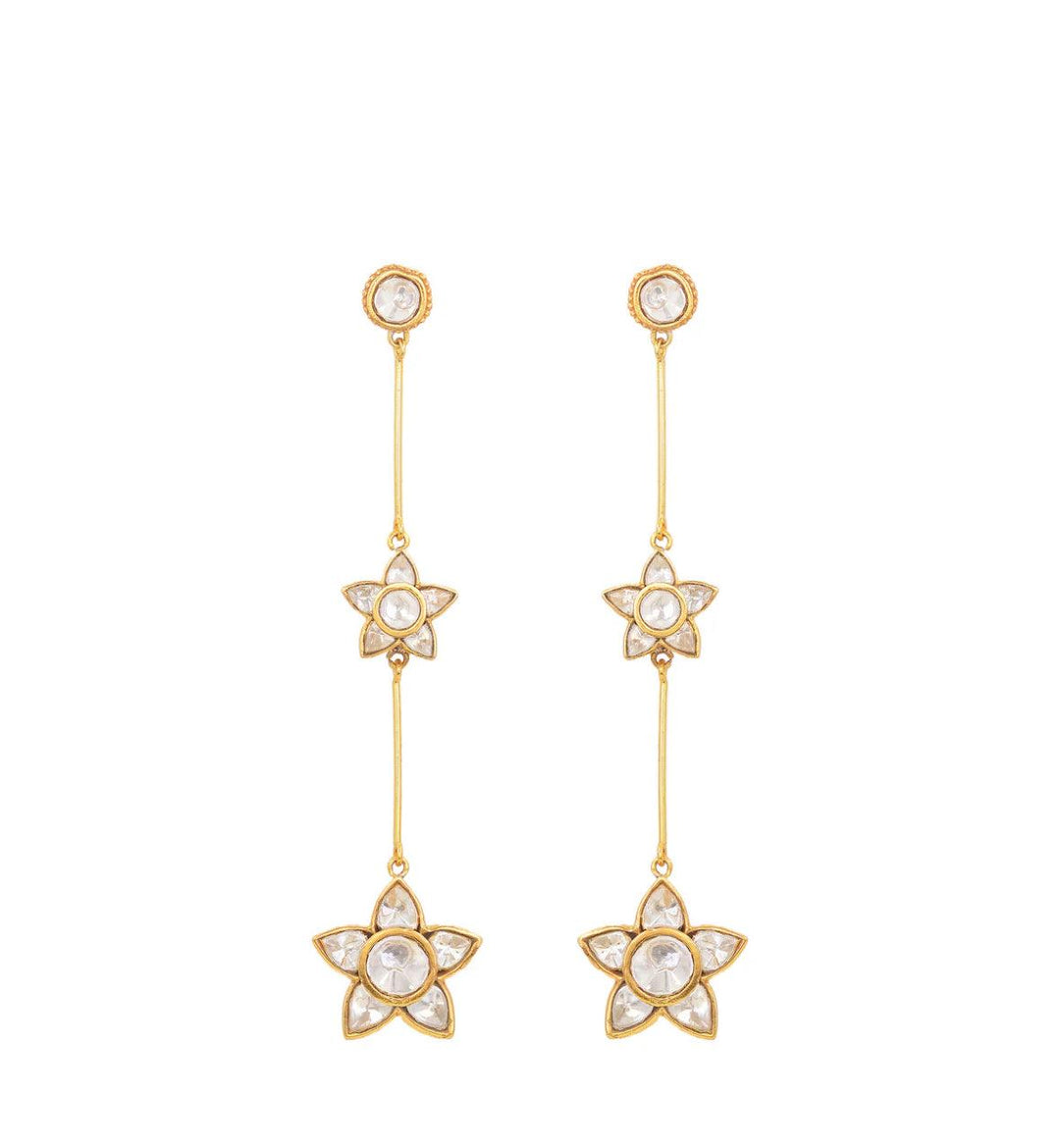 3 FLOWER DROP EARRINGS - House Of Shikha