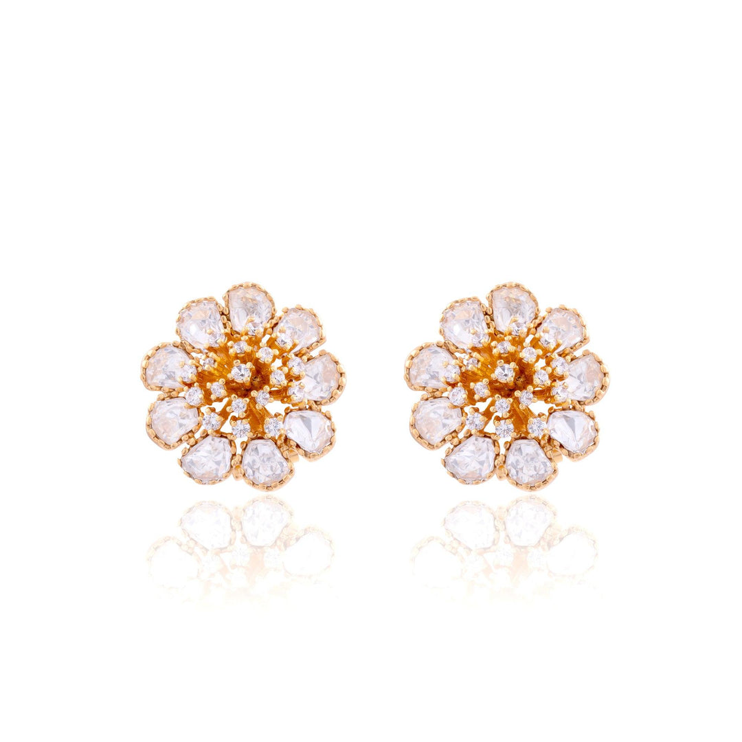 FLORAL POLKI STUDS - House Of Shikha