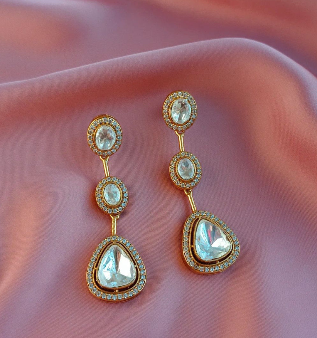 GORI POLKI DROP EARRINGS - House Of Shikha