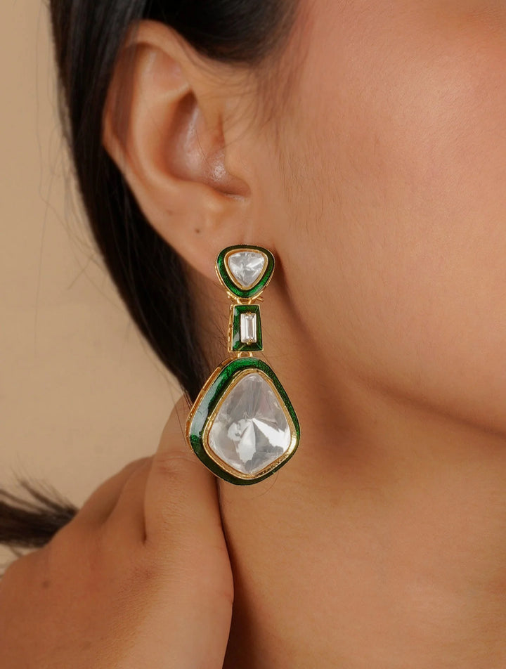 KAREENA POLKI TEARDROP EARRINGS (SMALL)