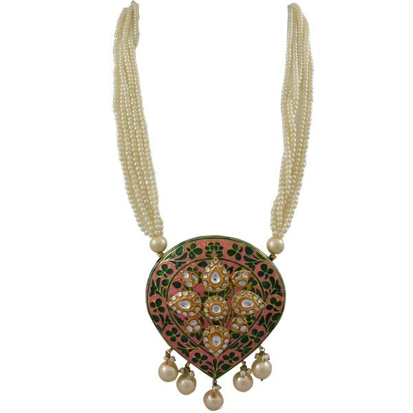 HANFA - KUNDAN & MEENAKARI NECKLACE - House Of Shikha