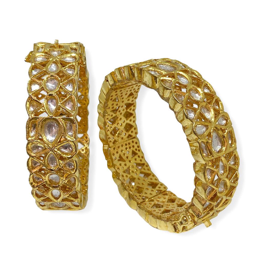 KISHAN KUNDAN BANGLES - SET OF 2 - House Of Shikha